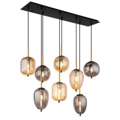 Globo BLACKY Pendelleuchte Messing, Schwarz, 8-flammig