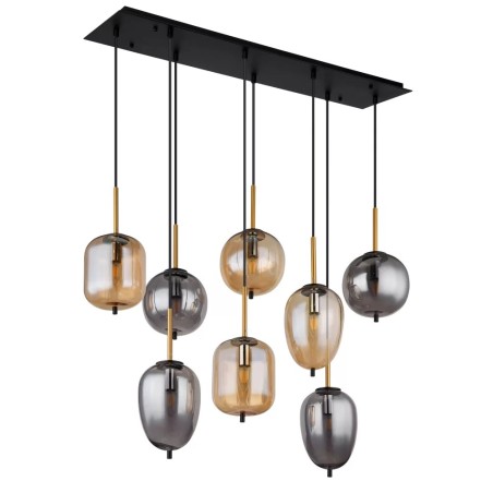 Globo BLACKY Pendelleuchte Messing, Schwarz, 8-flammig